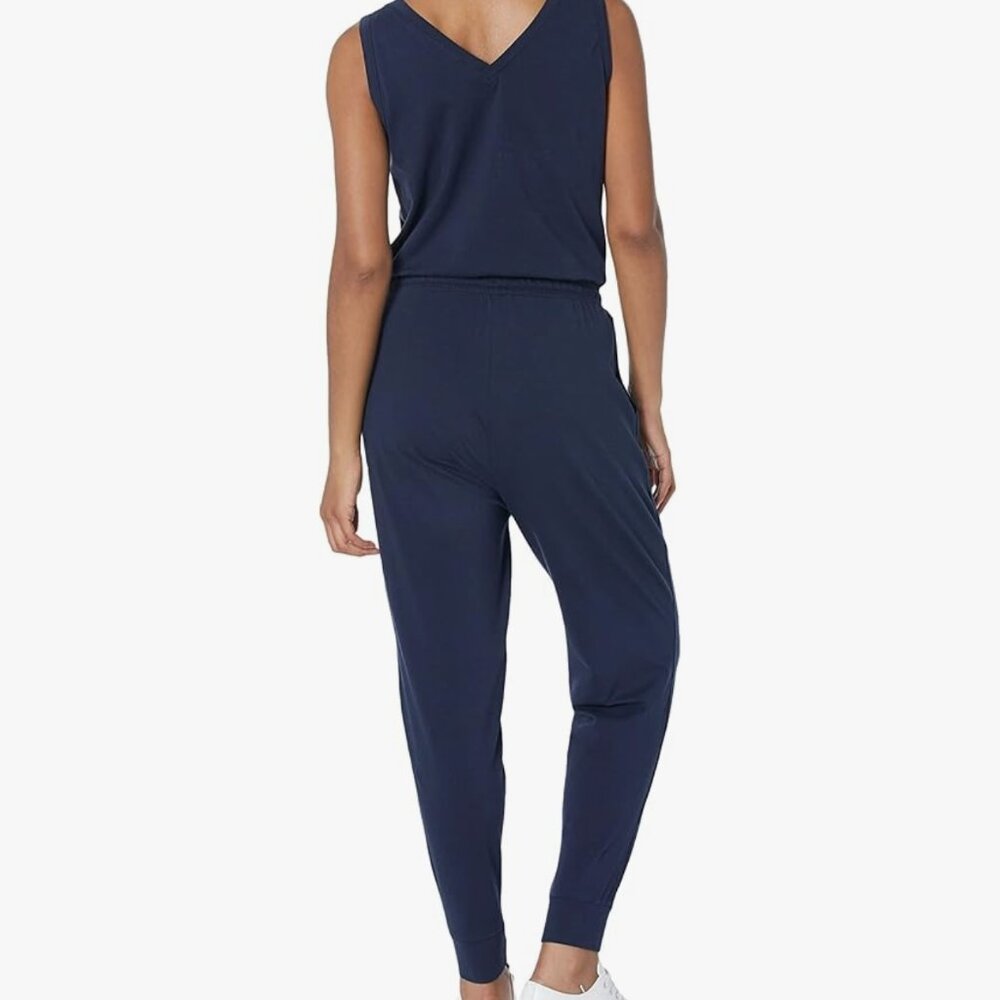 Calvin Klein Women's Sleeveless Jumpsuit with V-Neck and Classic Logo - Picture 2 of 6